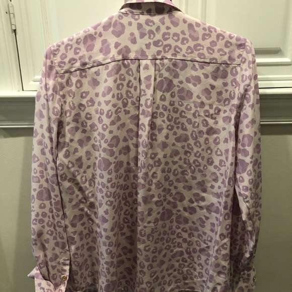 C Wonder purple leopard print button up - Picture 4 of 4